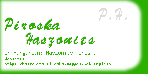 piroska haszonits business card